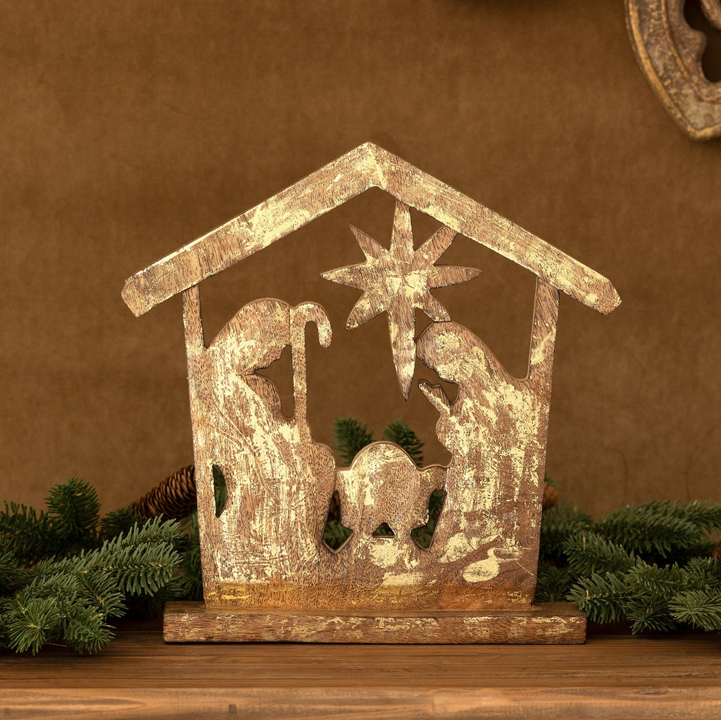 Park Hill Collection | Wooden Carved Tabletop Nativity