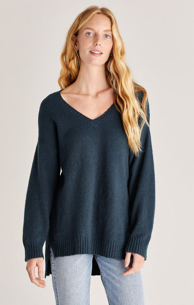 Z Supply | Autumn V-neck Sweater, Deep Emerald