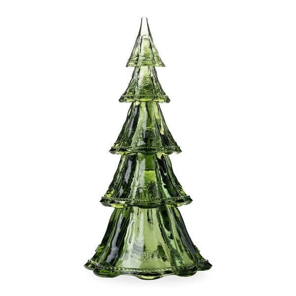 Juliska | Berry & Thread 16" Stackable Glass Tree Set/5 in Evergreen