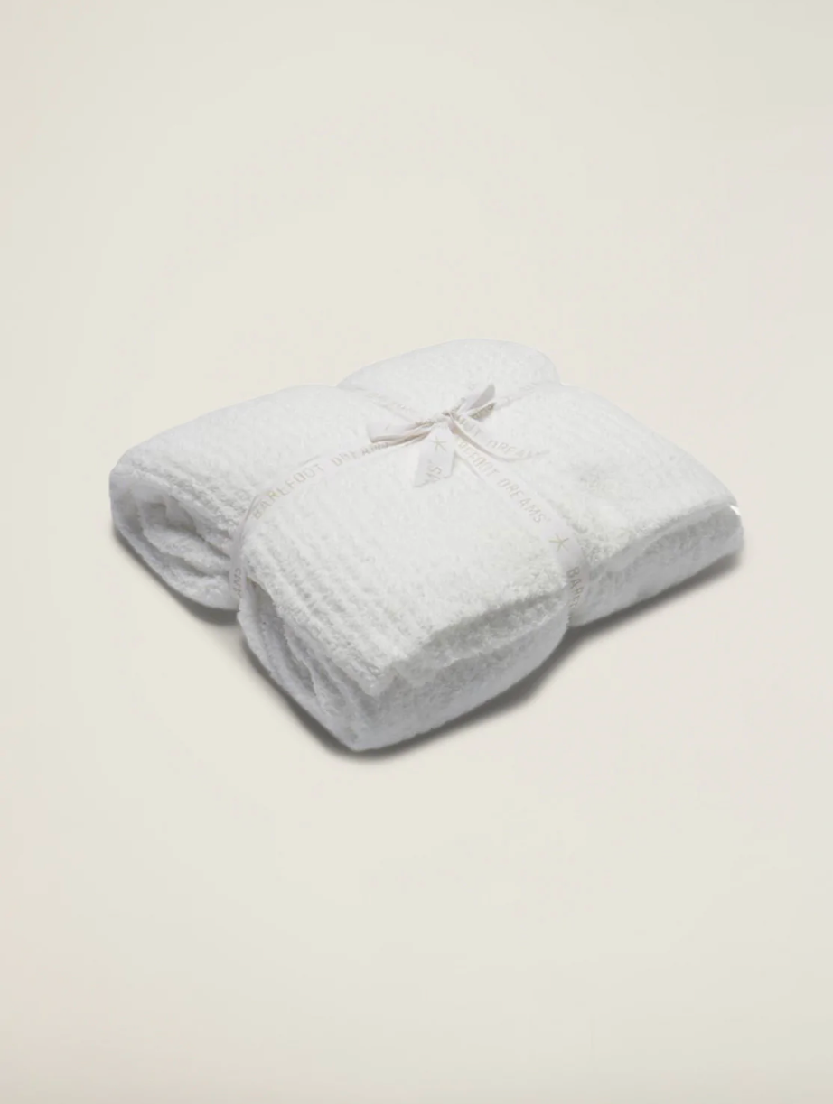 Barefoot Dreams Cozy Chic Ribbed King Size Blanket, White