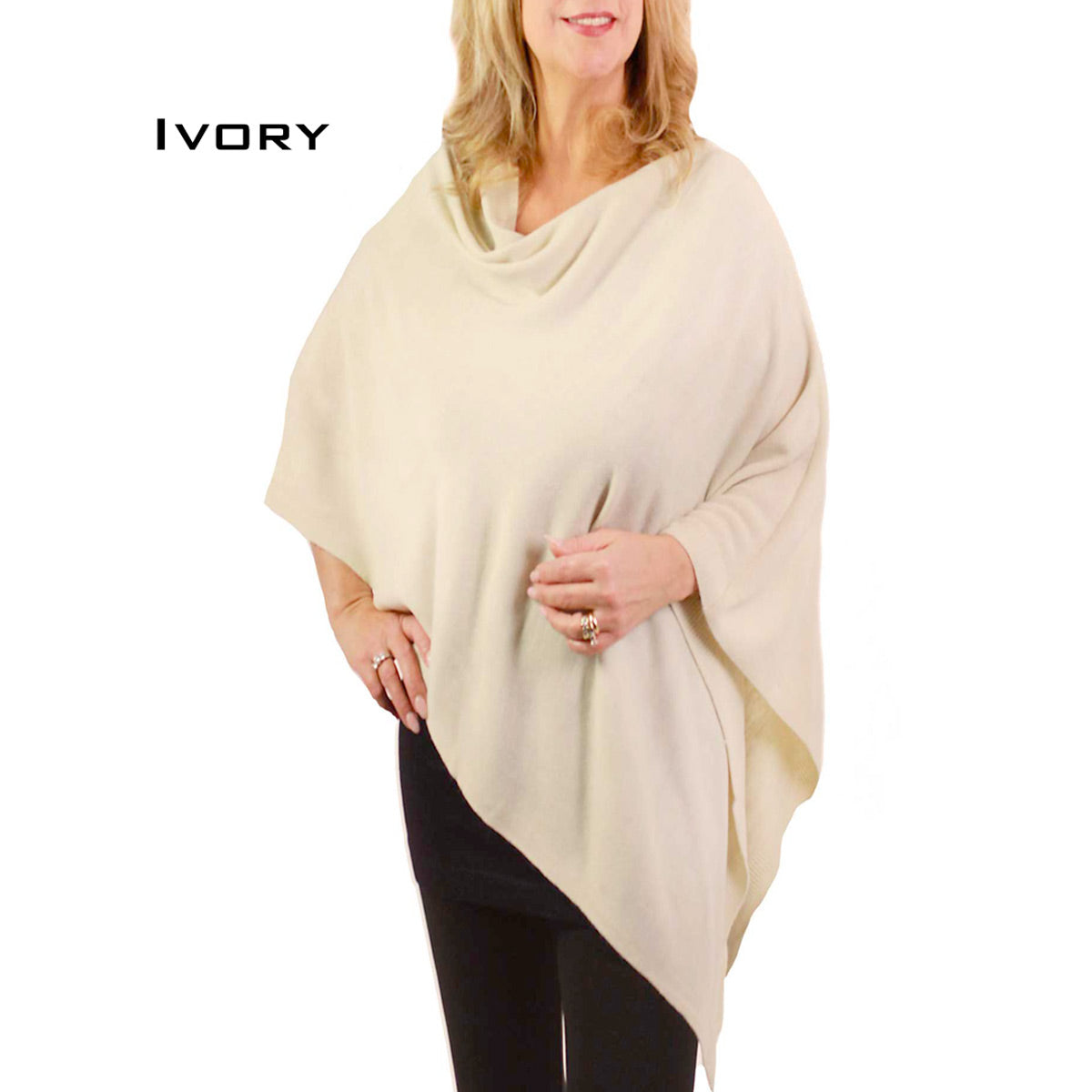 Cashmere Feel Poncho, Multiple Color Options