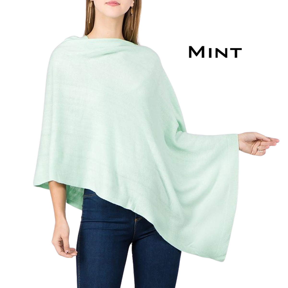 Cashmere Feel Poncho, Multiple Color Options