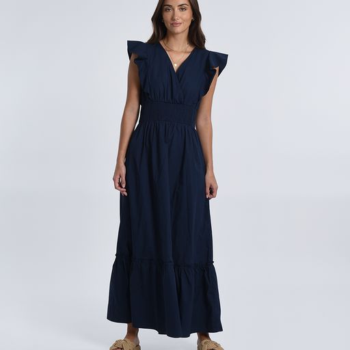 Molly Bracken Ladies Woven Dress, Navy Blue
