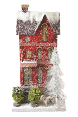 Cody Foster & Co | Red Townhouse Christmas Village House