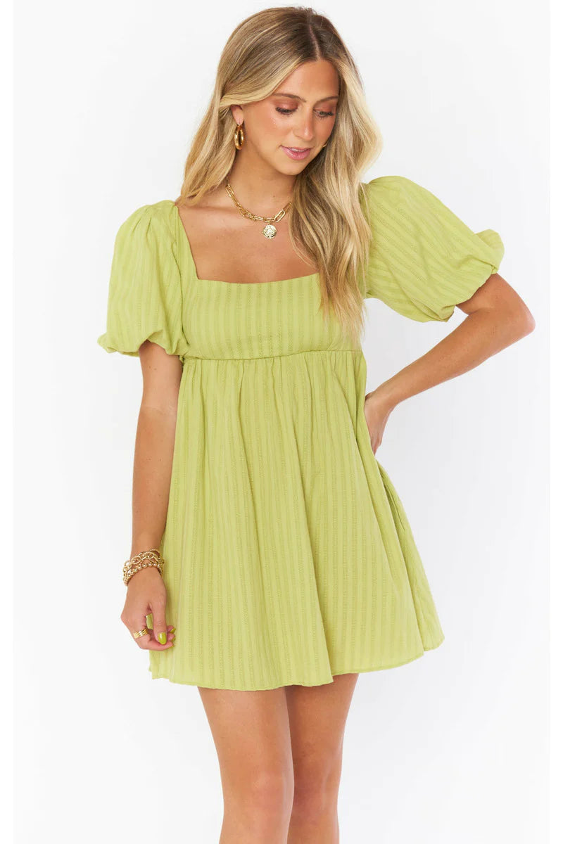 Show Me Your MUMU | Smitten Babydoll Dress - Pear Green