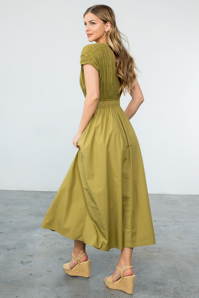 THML | Smocked Poplin Maxi Dress